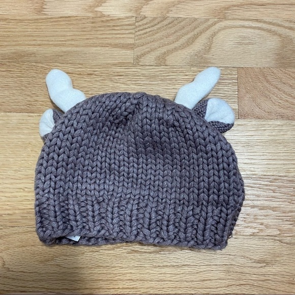 Baby Knit Hat 9-12 mos Moose Deer Animal Antlers Kids Children’s - Picture 2 of 4